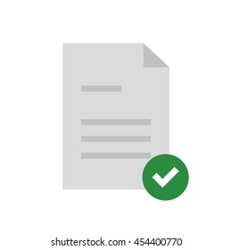 Flat icon approved document. Vector illustration.