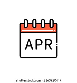 Flat icon April isolated on white background.