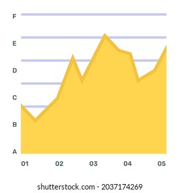 A flat icon of area diagram, editable design