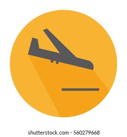 Flat Icon Arrivals Sign With Plane In The Airport For Travel