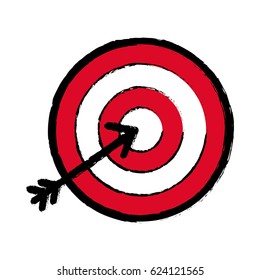flat icon arrow hitting a target