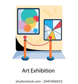 He aquí un icono plano de una exposición de arte 