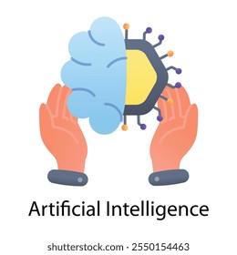 Um ícone plano de inteligência artificial 