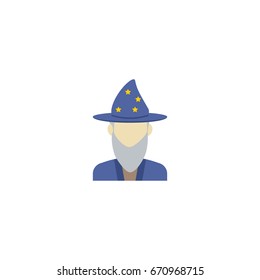 Flat Icon Astrologer Element. Vector Illustration Of Flat Icon Augur Isolated On Clean Background. Can Be Used As Astrologer, Augur And Human Symbols.