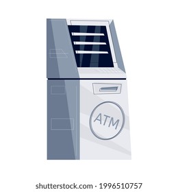 Icono plano de la máquina atm sobre la ilustración vectorial de fondo blanco