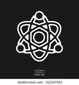 Flat icon of atoms.