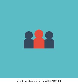 Flat Icon Audience Element. Vector Illustration Of Flat Icon Auditorium Isolated On Clean Background. Can Be Used As Auditorium, Audience And People Symbols.