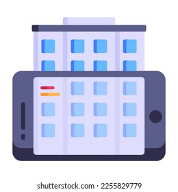 Flat icon of augmented image with editable facility 