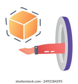 A flat icon of augmented reality 3d modelling 