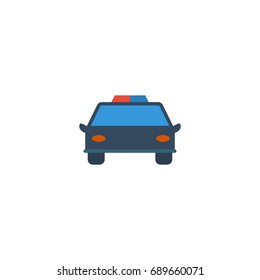 Flat Icon Automobile Element. Vector Illustration Of Flat Icon Police Car Isolated On Clean Background. Can Be Used As Police, Car And Automobile Symbols.