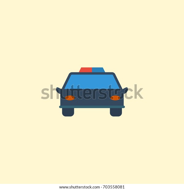 Flat Icon Automobile Element. Vector\
Illustration Of Flat Icon Police Car Isolated On Clean Background.\
Can Be Used As Police, Car And Automobile\
Symbols.