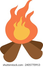 flat icon of autumn campfire