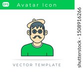 Flat Icon Avatar Man old style
