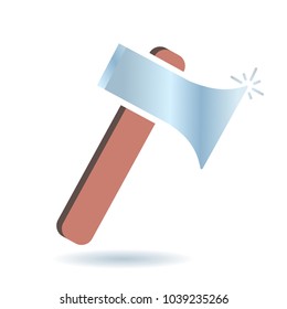 Flat icon of the axe
