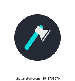 Flat icon of the axe. Element of construction tools for mobile concept and web apps.