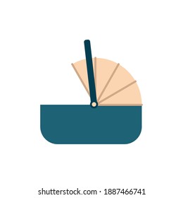 Flat icon baby basket isolated on white background. Vector illustration.