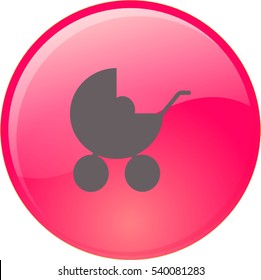 Flat icon. Baby carriage.