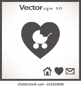 Flat icon Baby carriage.