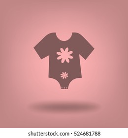 Icono plano. Ropa de bebé.