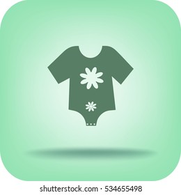 Flat icon. Baby clothes.
