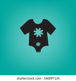 Icono plano. Ropa de bebé.