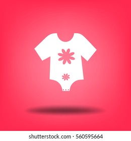 Icono plano. Ropa de bebé.