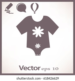Flat icon. Baby clothes.