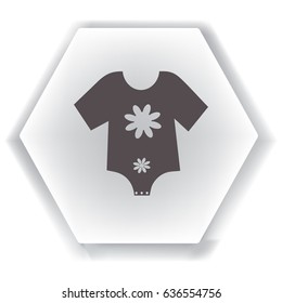 Icono plano. Ropa de bebé.