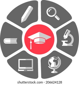 flat icon back to school