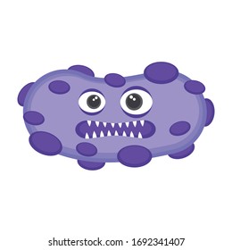 Flat icon of bacteria, scary microgranism 