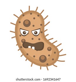 Flat icon of bacteria, scary microgranism 