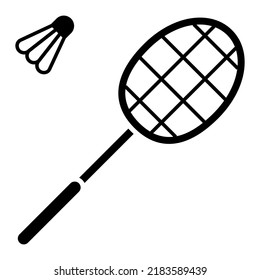 Flat icon of the badminton equipment