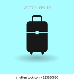 Icono plano de la ilustración del vector de bolsa