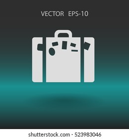 Icono plano de la ilustración del vector de bolsa