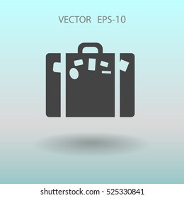 Icono plano de la ilustración del vector de bolsa