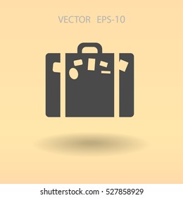 Flat icon of bag  vector illustration