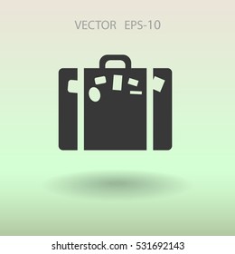 Icono plano de la ilustración del vector de bolsa