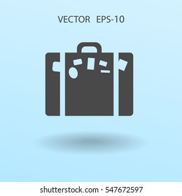 Flat icon of bag  vector illustration