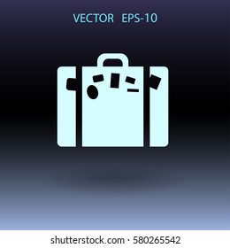Flat icon of bag  vector illustration