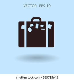 Icono plano de la ilustración del vector de bolsa