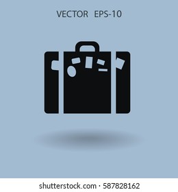 Ícone plano da ilustração do vetor de saco