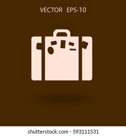 Flat icon of bag  vector illustration