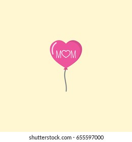 Flat Icon Balloon Element. Vector Illustration Of Flat Icon Decoration Isolated On Clean Background. Can Be Used As Balloon, Decoration And Mom Symbols.