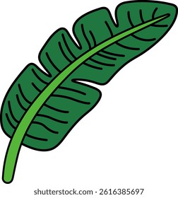 flat icon of banana leaf