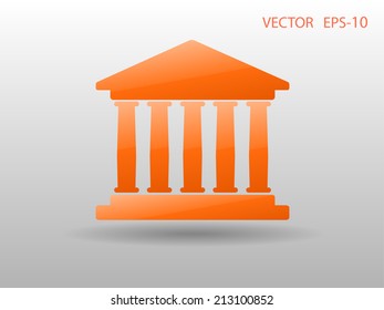 Flat  icon of bank building
