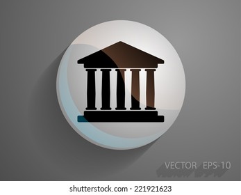 Flat  icon of bank building