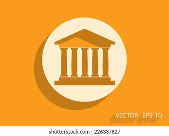 Flat  icon of bank building