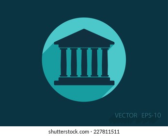 Flat  icon of bank building