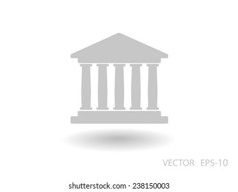 Flat  icon of bank building