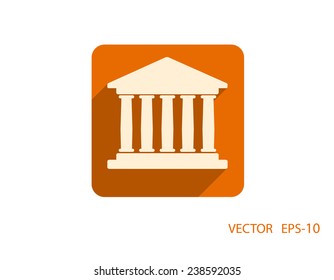 Flat  icon of bank building